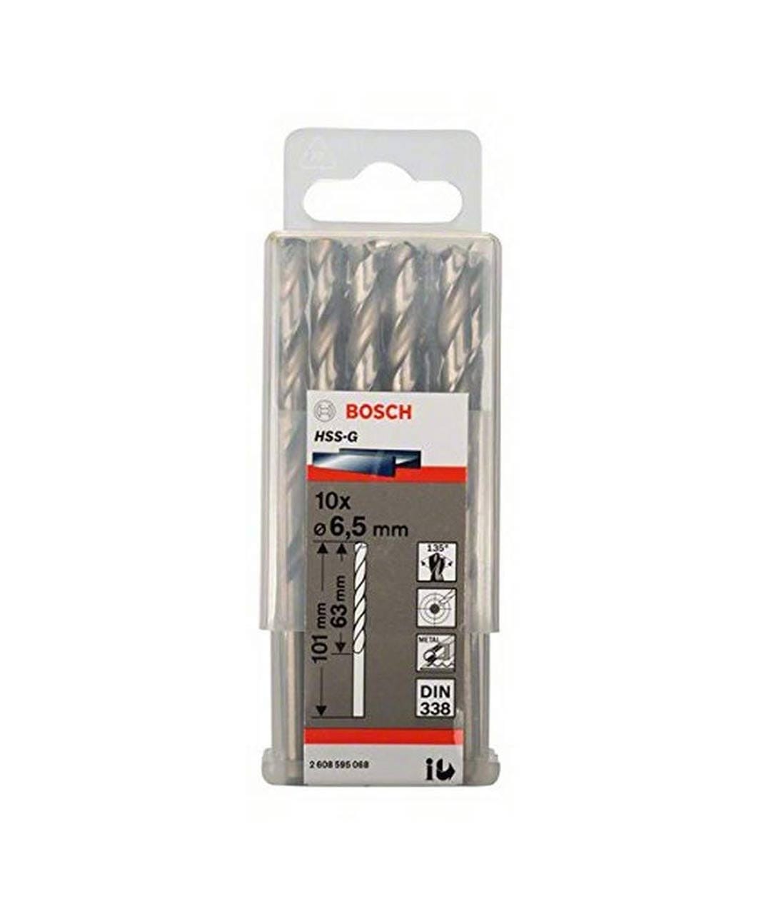 HSS-G, DIN 338 - 6,5 x 63 x 101 mm (10pcs)