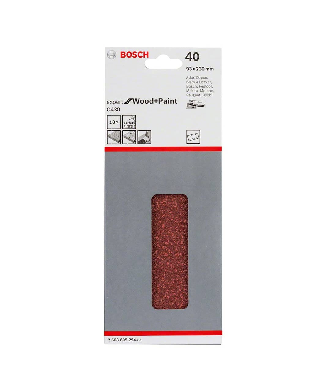 Sanding sheets - Clamped Sanding sheet Expert for Wood 93 x 230, 40 (10pcs)