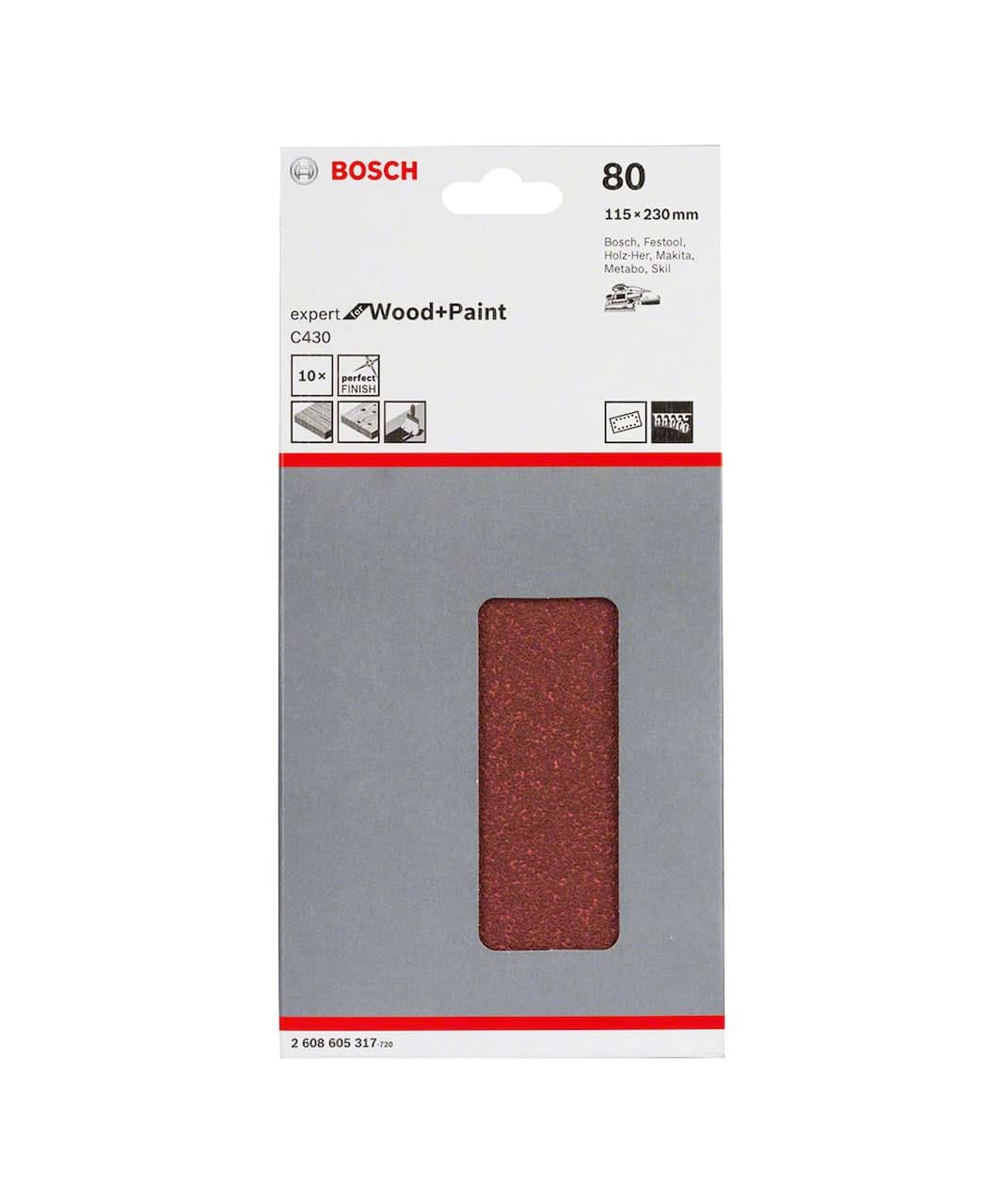 Sanding sheets - Velcro Sanding sheet Expert for Wood 115 x 230, 80 (10pcs)