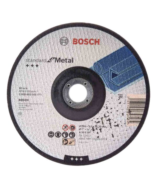 Cutting discs – Standard for cutting disc with depressed centre, 180 mm, 22,23 mm, 3,0 mm