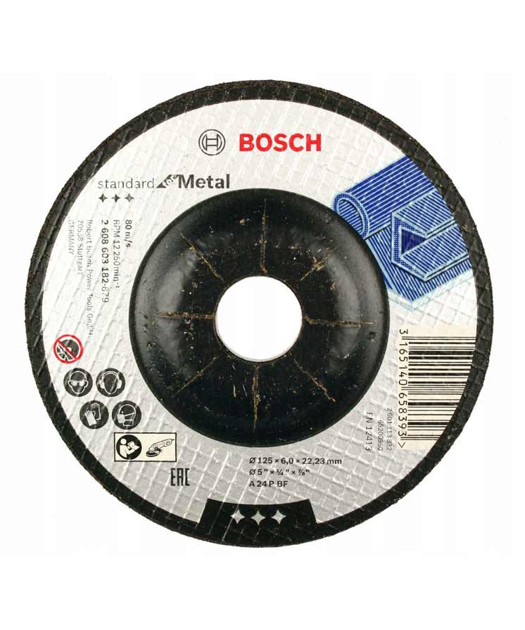 Cutting discs - Standard for grinding disc with depressed centre, 125 mm, 22,23 mm, 6,0 mm