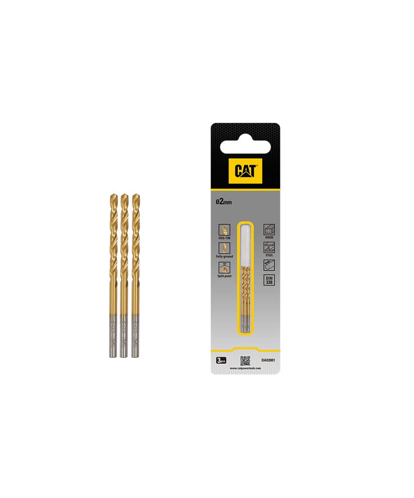 CAT - HSS Drill Bits-Titanium Coated-DA02001-2 x 49mm